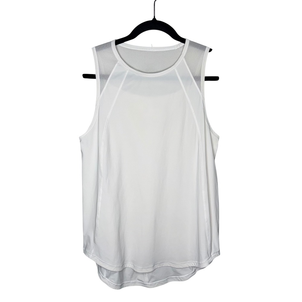 Lululemon Sculpt Tank Top Women 4 White Excellent Mesh Back‎ Cutout Activewear